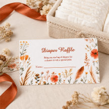 Herfst Bloemige Luier Raffle Baby Shower