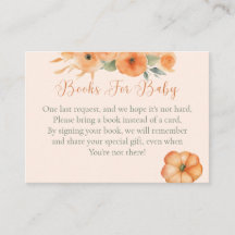 Herfst bloemige oranje babyshower boeken voor baby