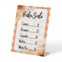 Herfst Bloemige Plaid Bakverkoop Bord Sjabloon