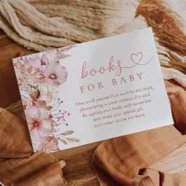 Herfst bloemige pompoen babyshower boeken voor bab informatiekaartje