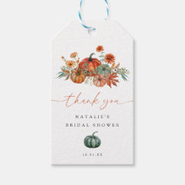 Herfst Bloemige Pompoen Bruidsdiner Favoriet Cadeaulabel