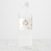 Herfst Bloemige Pompoen Bruidsdouche Waterfles Etiket (Voorkant)