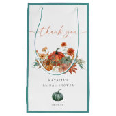 Herfst bloemige pompoen bruiloft favoriet klein cadeauzakje (Voorkant)