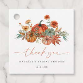 Herfst Bloemige Pompoen Bruiloftsfeest Bedankjes Labels