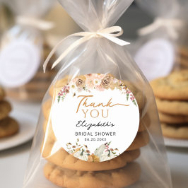 Herfst Bloemige Pompoen Dank Je Favoriet Ronde Sticker