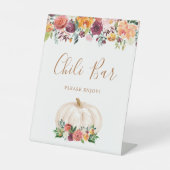 Herfst Bloemige Pompoen Eten Chili Bar Bord Reclamebord Met Voetstuk (Voorkant)