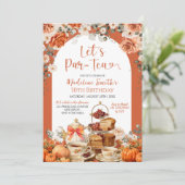 Herfst Bloemige Pompoen Laten we Par Thee Verjaard Kaart (Staand voorkant)