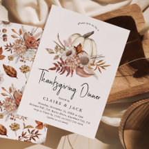 Herfst Bloemige Pompoen Thanksgiving Diner