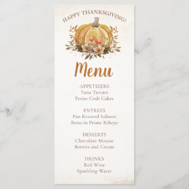 Herfst Bloemige Pompoen Thanksgiving Diner Menu