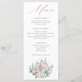 Herfst Bloemige Pompoen Thanksgiving Diner Menu (Voorkant)