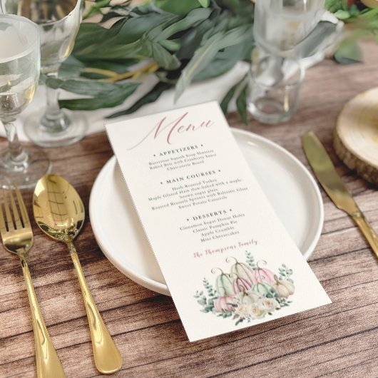 Herfst Bloemige Pompoen Thanksgiving Dinner Menu