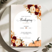 Herfst Bloemige Pompoenen Thanksgiving Dinner 