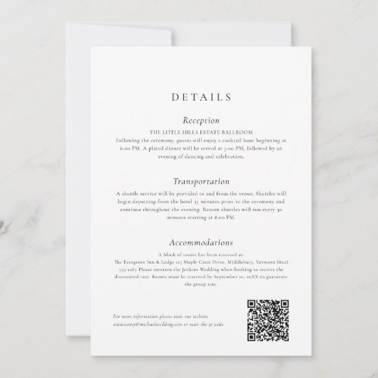 Herfst Bloemige QR Code Trouw Uitnodiging (Achterkant)