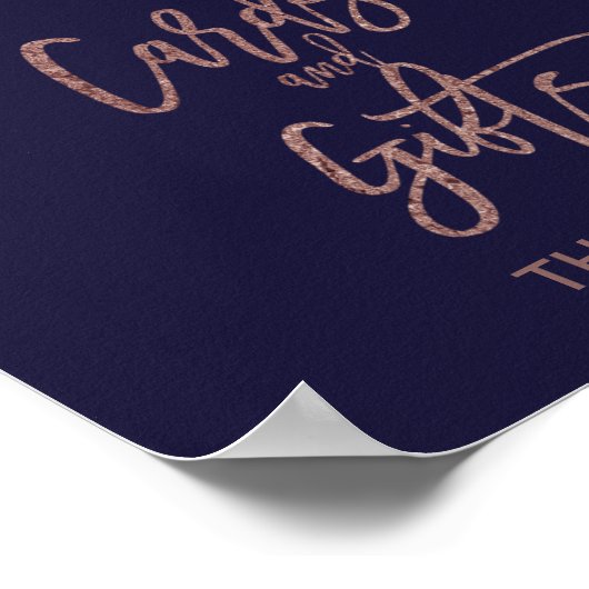 Herfst Bloemige Roze Gouden Kaarten en Cadeaus Bor Poster (Hoek)