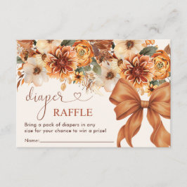 Herfst Bloemige Rustieke Baby Shower Luier Raffle  Informatiekaartje