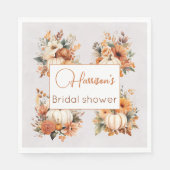 Herfst Bloemige Rustieke Bruiloftsshower Papier  Servet (Voorkant)