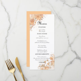 Herfst Bloemige Rustieke Waterverf Bruiloft Menu