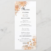 Herfst Bloemige Rustieke Waterverf Bruiloft Menu (Voorkant)