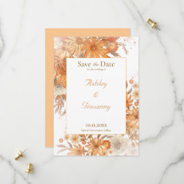 Herfst Bloemige Rustieke Waterverf Huwelijk  Save The Date