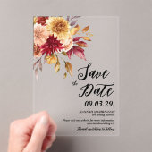 Herfst Bloemige Save the date Acryl Uitnodigingen (Insitu (Draagbaar))