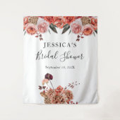 Herfst bloemige shower achtergrond foto booth wandkleed (Voorkant)