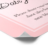 Herfst bloemige stoffige roze datum jar bruidsdouc poster (Hoek)