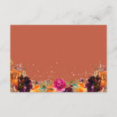 Herfst Bloemige Terracotta Huwelijksreactie Informatiekaartje (Achterkant)