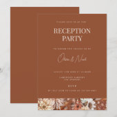 Herfst bloemige Terracotta Ontvangst Uitnodigingsk Kaart (Voorkant / Achterkant)