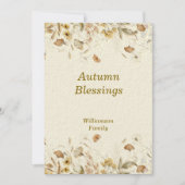 Herfst Bloemige Thanksgiving Personaliseerbaar Feestdagenkaart (Voorkant)