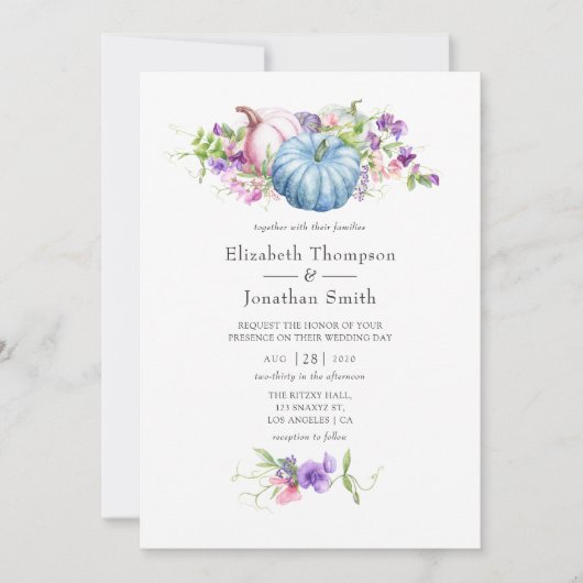 Herfst - Bloemige Trouwdag Kaart (Voorkant)