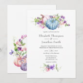 Herfst - Bloemige Trouwdag Kaart (Voorkant / Achterkant)