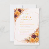 Herfst Bloemige Warme Respons RSVP Kaartje (Voorkant)