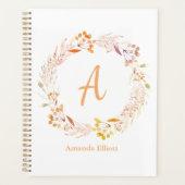 Herfst Bloemige Waterverf Boho Gepersonaliseerd Planner (Voorkant)