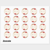 Herfst Bloemige Waterverf Bruiloft Ronde Sticker (Vel)