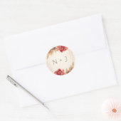 Herfst Bloemige Waterverf Bruiloft Ronde Sticker (Envelop)