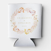 Herfst Bloemige Waterverf Krans Boho Persoonlijk Blikjeskoeler (Voorkant)