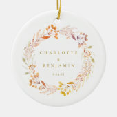 Herfst Bloemige Waterverf Krans Boho Persoonlijk  Keramisch Ornament (Voorkant)