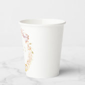 Herfst Bloemige Waterverf Krans Boho Persoonlijk Papieren Bekers (Links)