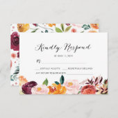 Herfst bloemige waterverf RSVP-kaarten RSVP Kaartje (Voorkant / Achterkant)