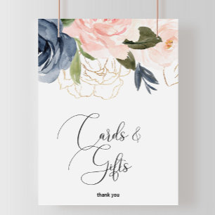 Herfst bloemkaarten en cadeaus bord poster