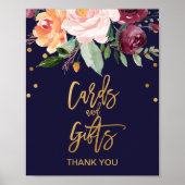 Herfst Bloemkaarten en Cadeaus Uithangbord Poster (Voorkant)