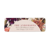 Herfst bloemkranse Wreath Roze Retouradres Etiket (Voorkant)