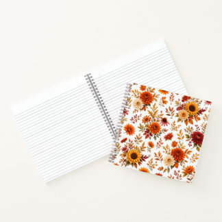 Herfst Bloemmotief met Zonnebloemen in Vintage Sti Notitieboek