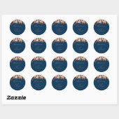 Herfst Bloemmotief Navy Blauwe Envelope Zegels (Vel)