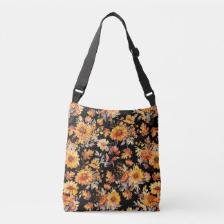 Herfst Bloempatroon B01 Zwart BG Crossbody Tas