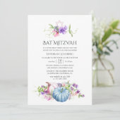 Herfst - Bloemrijke Bat Mitzvah Kaart (Staand voorkant)