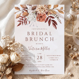 Herfst Bloemrijke Boho Herfstloof Bruids Brunch Kaart
