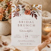 Herfst Bloemrijke Boho Herfstloof Bruids Brunch Kaart