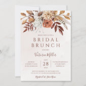 Herfst Bloemrijke Boho Herfstloof Bruids Brunch Kaart (Voorkant)