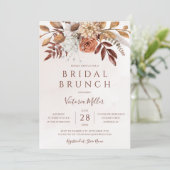 Herfst Bloemrijke Boho Herfstloof Bruids Brunch Kaart (Staand voorkant)
